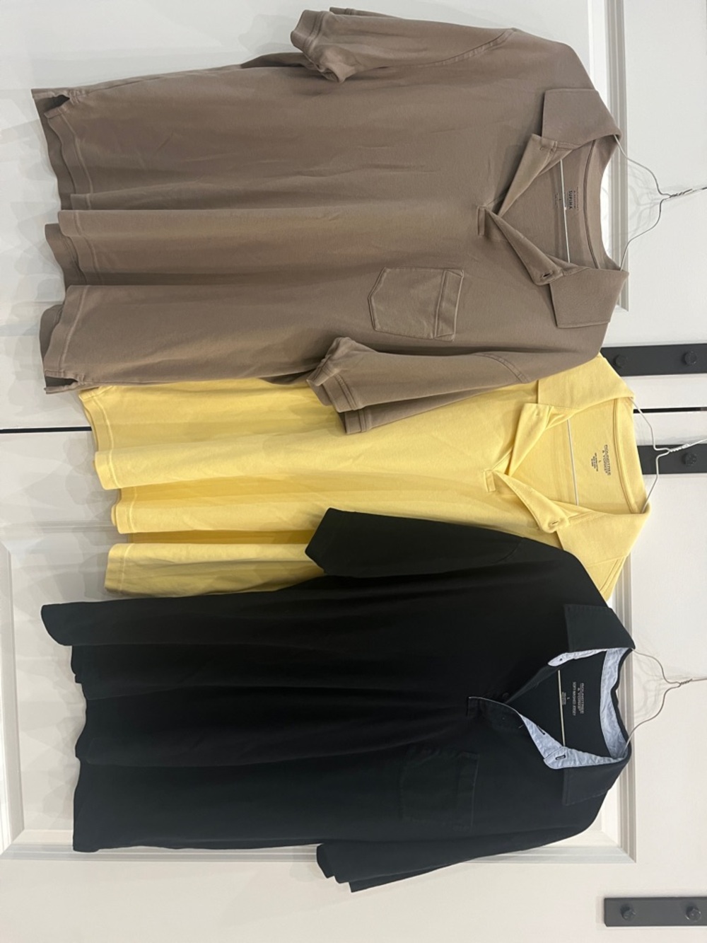 Roundtree & Yorke Men's Polo Trio - Brown, Yellow, Black